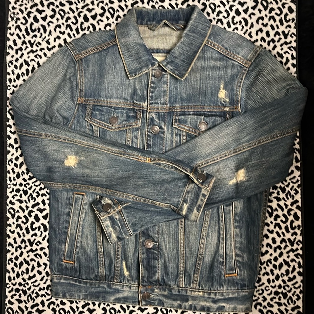 A&F distressed jean jacket